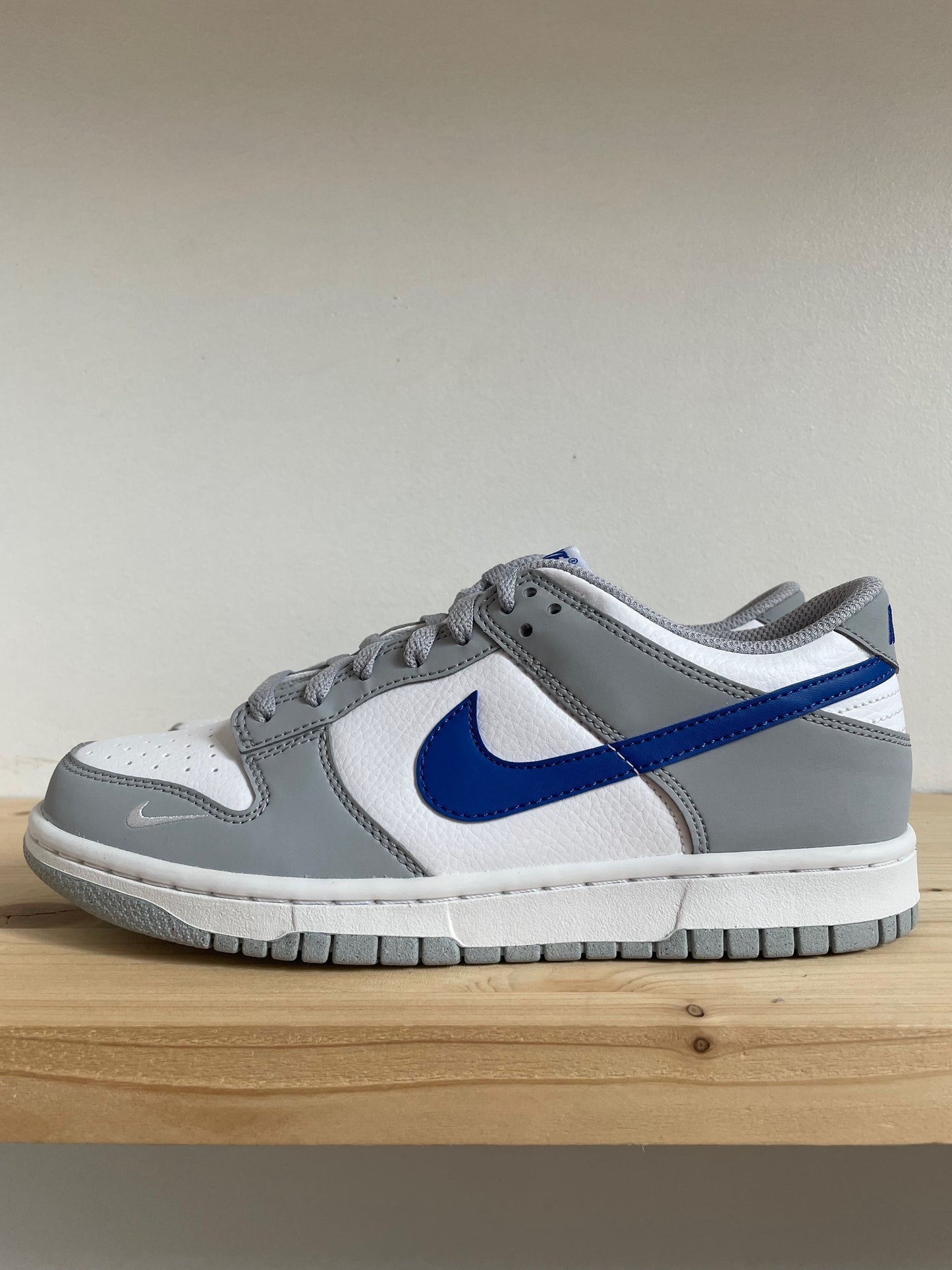 Nike Dunk Low Mini Swoosh Wolf Grey Game Royal (GS)