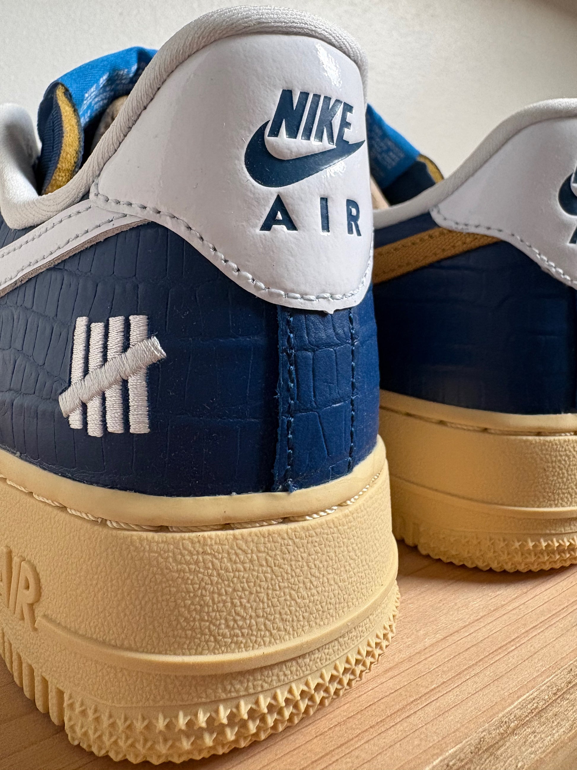Nike Air Force 1 Low SP Undefeated 5 on it Blue Yellow Croc