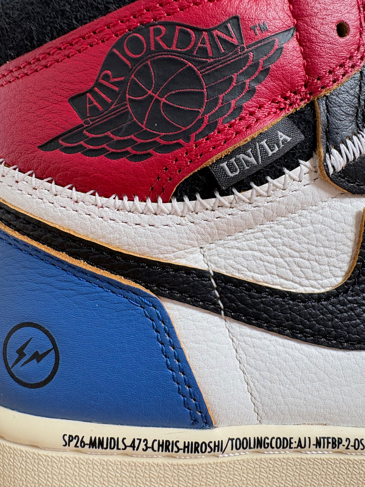 Jordan 1 Retro High OG SP Fragment x Union LA Varsity Red Sport Royal