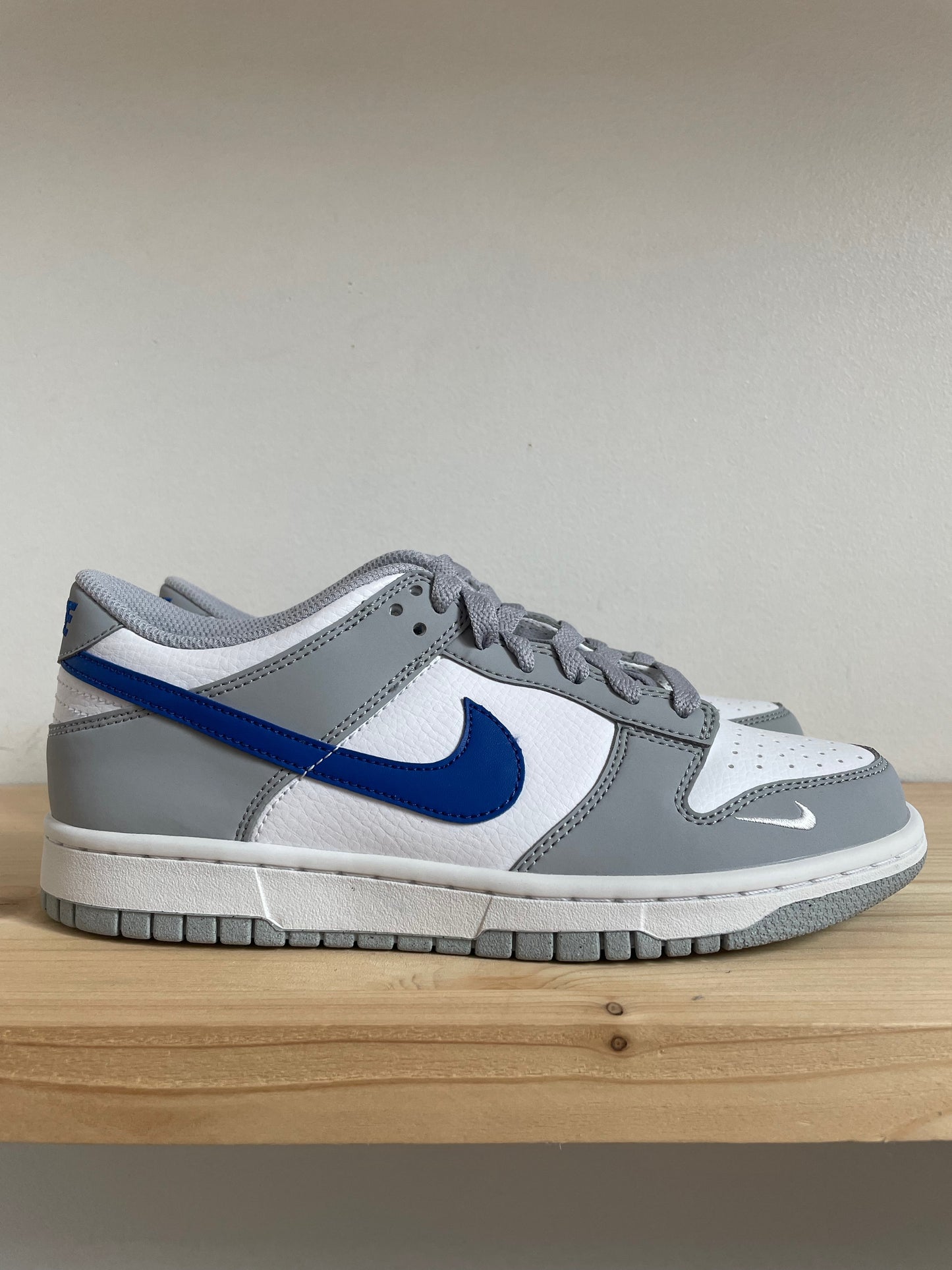 Nike Dunk Low Mini Swoosh Wolf Grey Game Royal (GS)