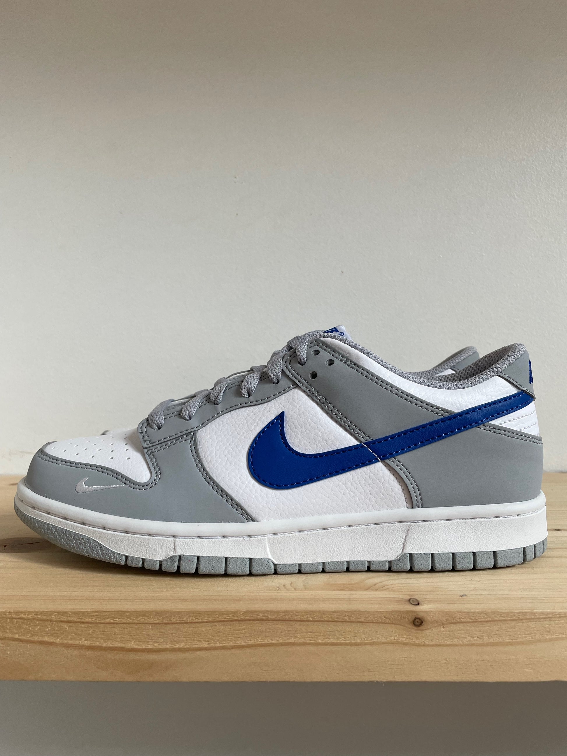 Nike Dunk Low Mini Swoosh Wolf Grey Game Royal (GS)